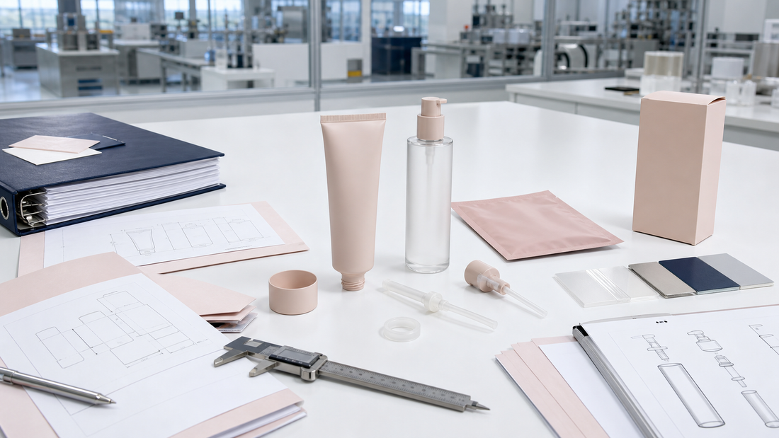 Cosmetic packaging components under technical document review for the EU market
