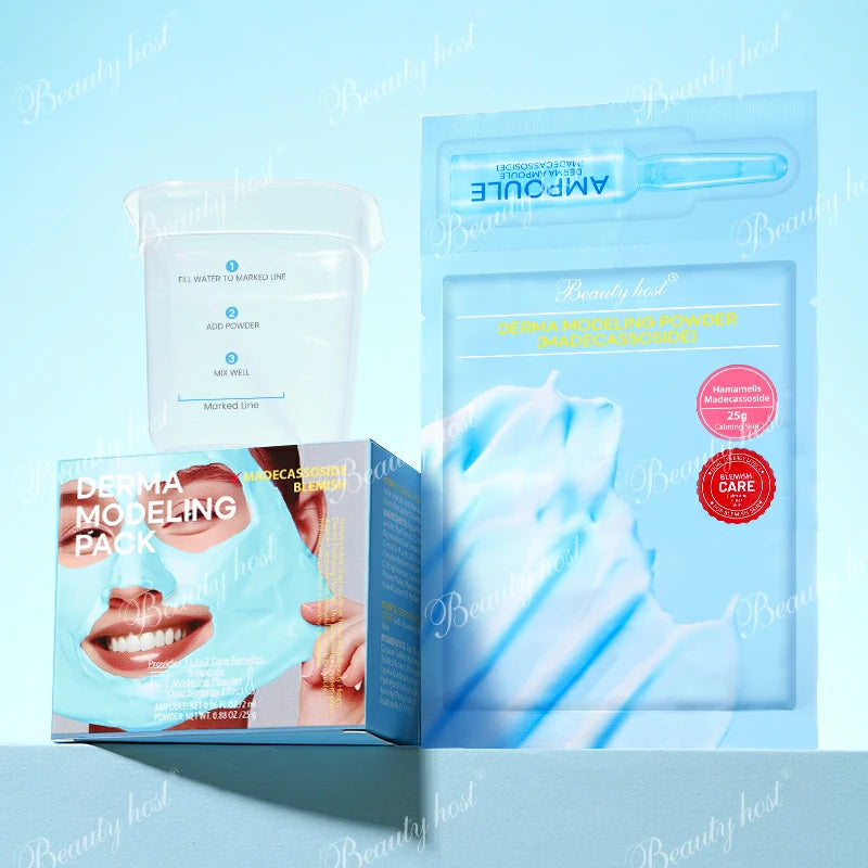 Blue Beauty Host Derma Modeling Pack with ampoule, powder sachet and mixing cup