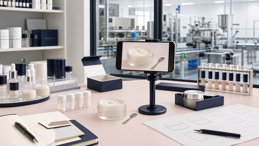 Skincare texture and packaging evaluated for social-commerce content and production readiness
