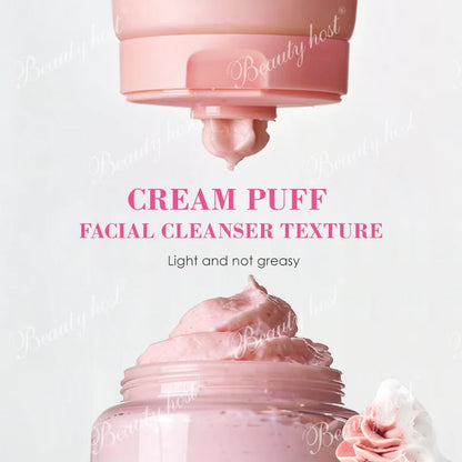 Beauty Host 2-in-1 Cleanser Mask cream puff texture