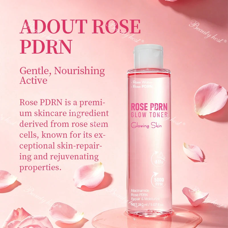 Beauty Host Rose PDRN Glow Toner gentle nourishing active formula