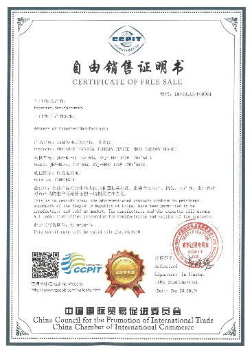 Certificate of Free Sale