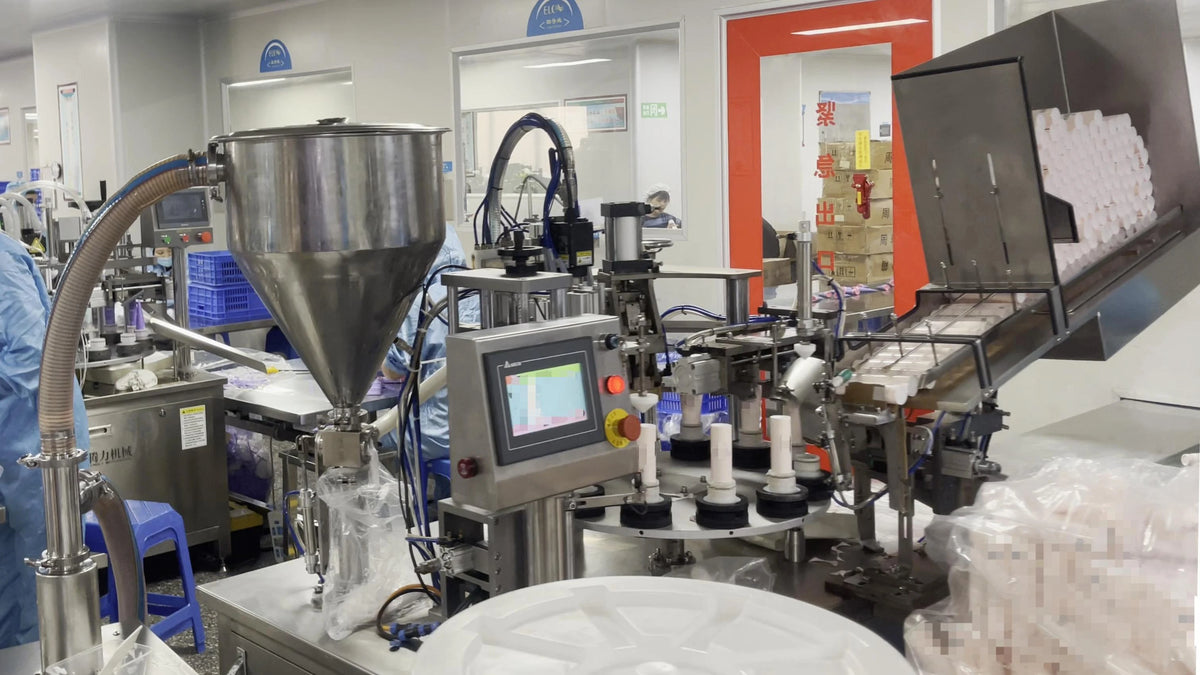 ELOV skincare filling equipment used in commercial production