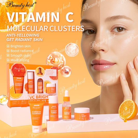 4pcs Vitamin C Travel Set: Whitening & Anti-Spots