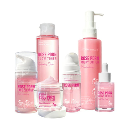 Beauty Host Rose PDRN Glow Vegan Skincare Set white background image